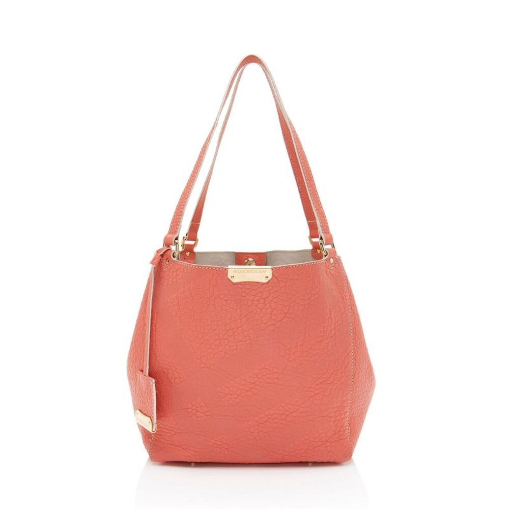 Burberry Embossed Leather Check Canterbury Small Tote - Picture 1 of 10